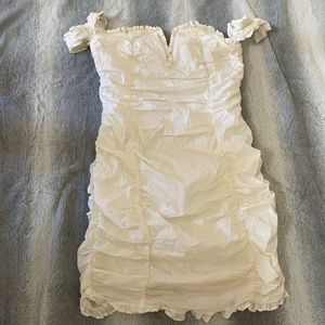White ruched dress